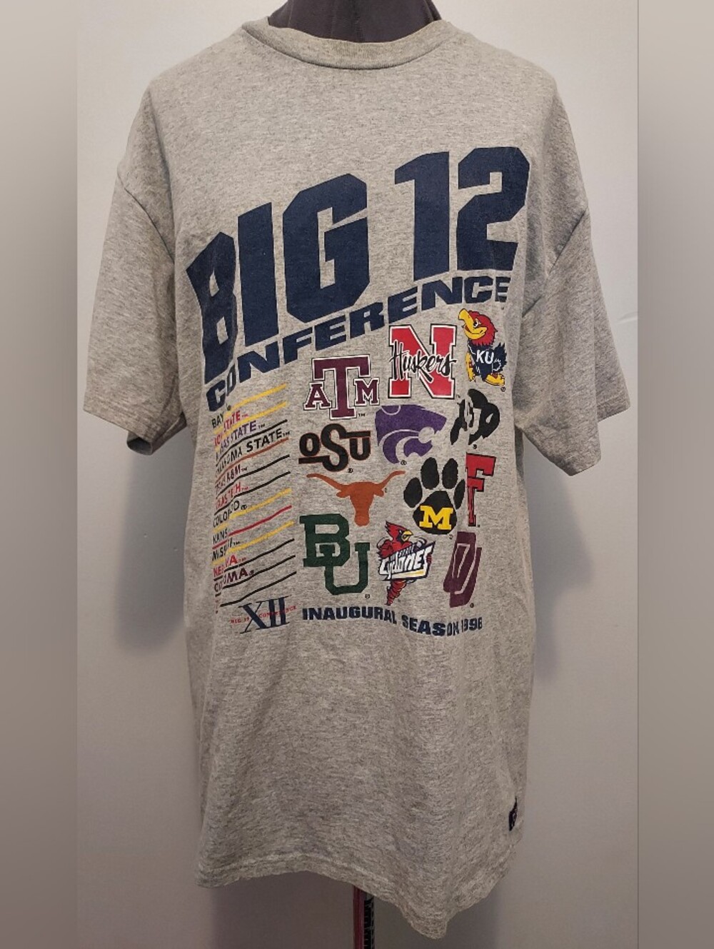 Jansport Gray 'Big 12 Conference' Short Sleeve Tee with Multicolor Logos